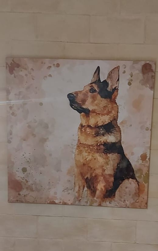 Customer photo review of Handgemaltes Haustierportrait auf Premium Leinwand im Wasserfarben Stil