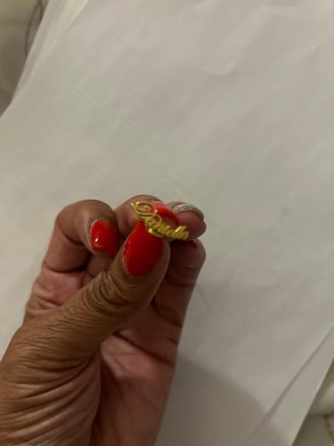 Customer photo review of Custom Name Studs