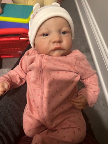 Customer photo review of NEW Reborn Baby 19 inch 5 lb 9 oz Art Doll Newborn Child Safe Realistic Life Size Girls Play Doll Includes Bottle Blanket Extra Clothes Paci