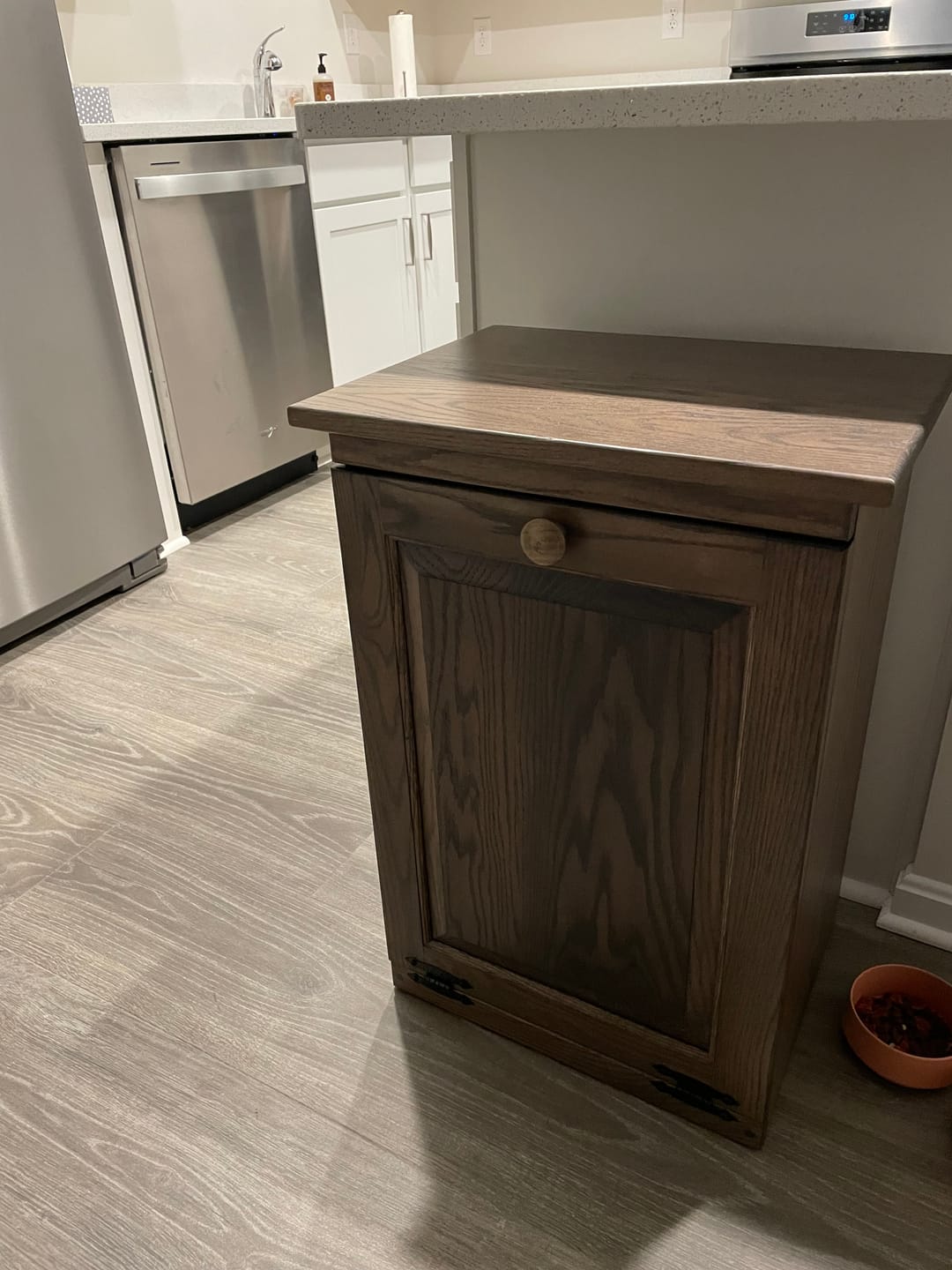 Customer photo review of Tilt Out Trash Bin without Drawer - Quick Ship