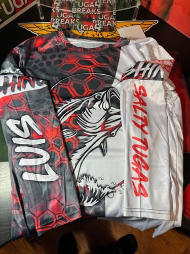 Customer photo review of Personalized Bass Fishing jerseys, Bass Fishing Long Sleeve Fishing tournament shirts | red camo IPHW2826