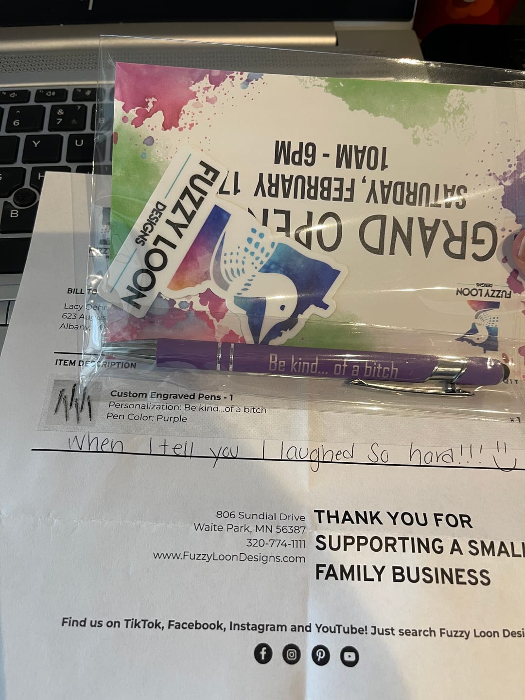 Customer photo review of Custom Engraved Pens