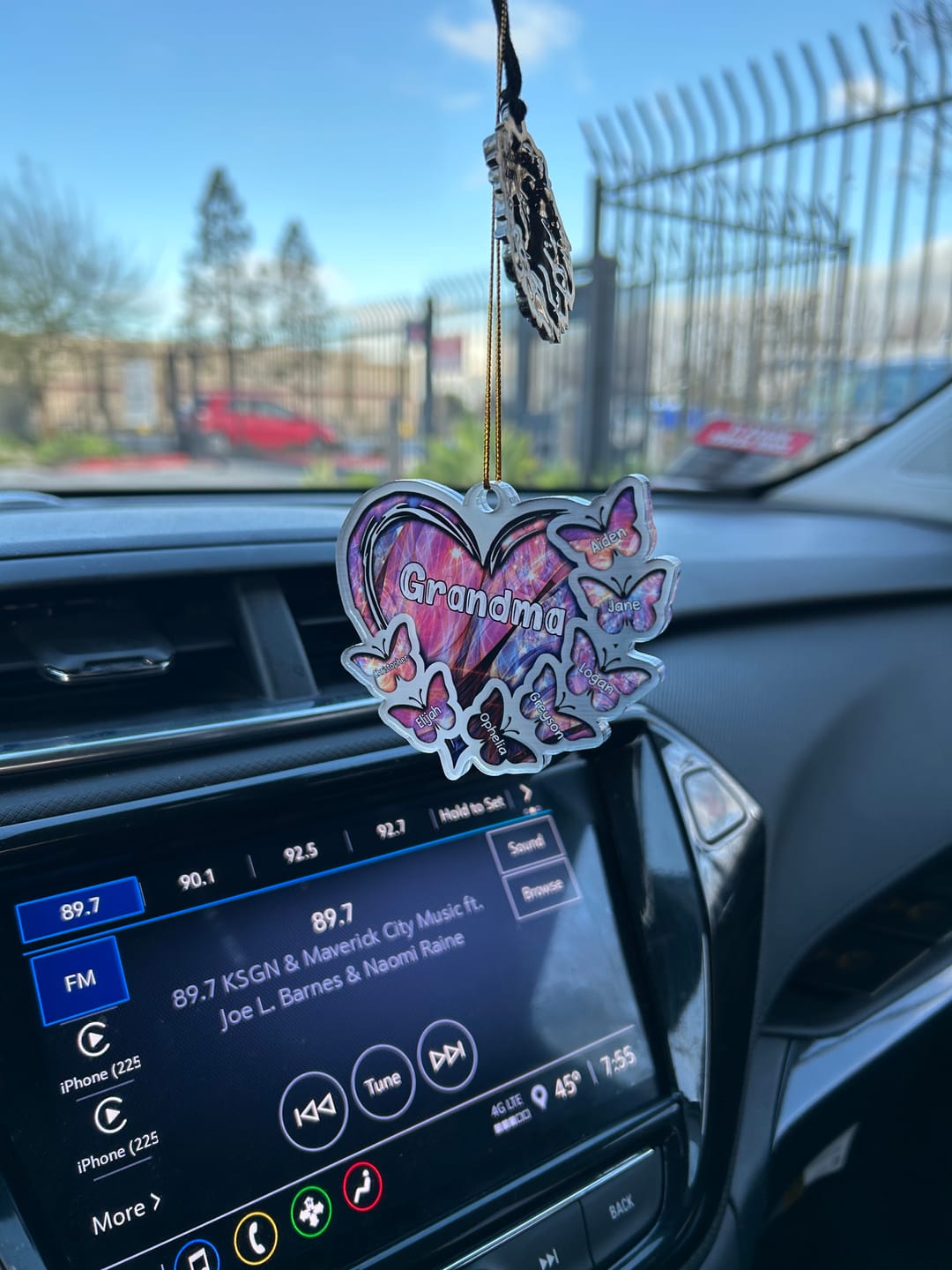 Customer photo review of Sparkling Grandma- Mom Heart Butterfly Kids, Multi Colors Personalized Ornament
