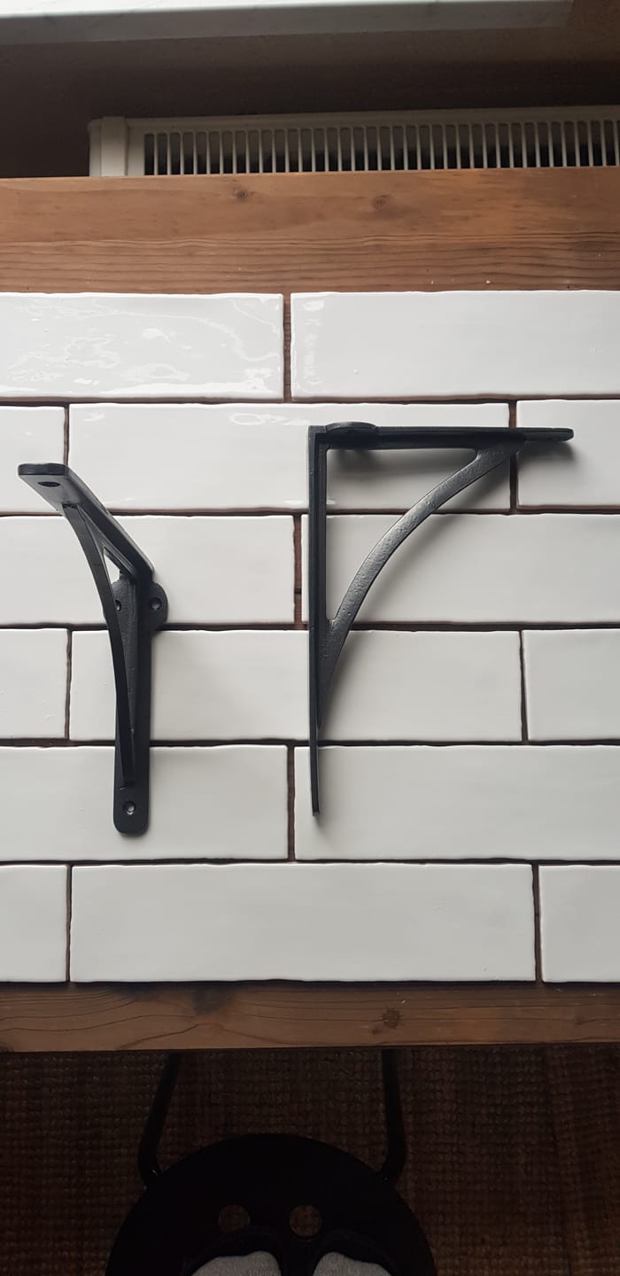 Customer photo review of 10 Inch Ironbridge Cast Iron Shelf Bracket