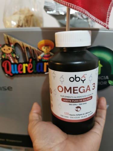 Customer photo review of Oby Omega 3 Aceite Puro de Salmón Salvaje, DHA + EPA. 120 softgels sin olor y sin sabor