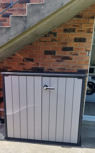 Customer photo review of Patio Store Shed
