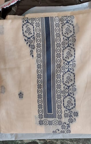 Customer photo review of Off White Woven Pure Cotton Dress Material