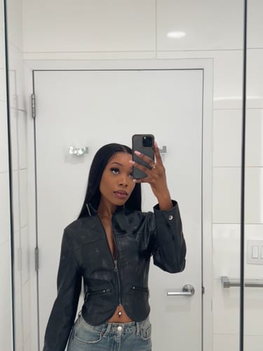 Customer photo review of THE VILLAIN MOTO JACKET (BLACK LEATHER)