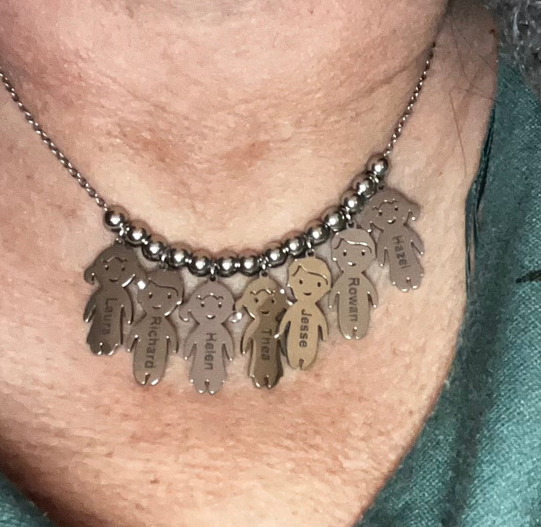 Customer photo review of Personalised My Children Necklace