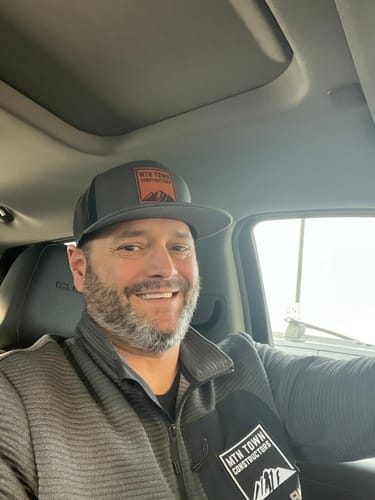 Customer photo review of Flat Bill Seven-Panel Leather Patch Hat - Richardson 168