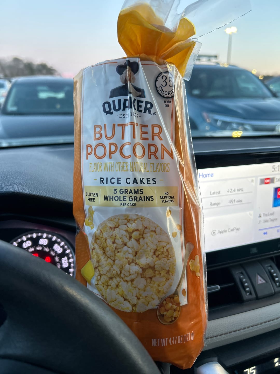 Customer photo review of Quaker Rice Cakes Butter Popcorn - 4.47 OZ 12 Pack
