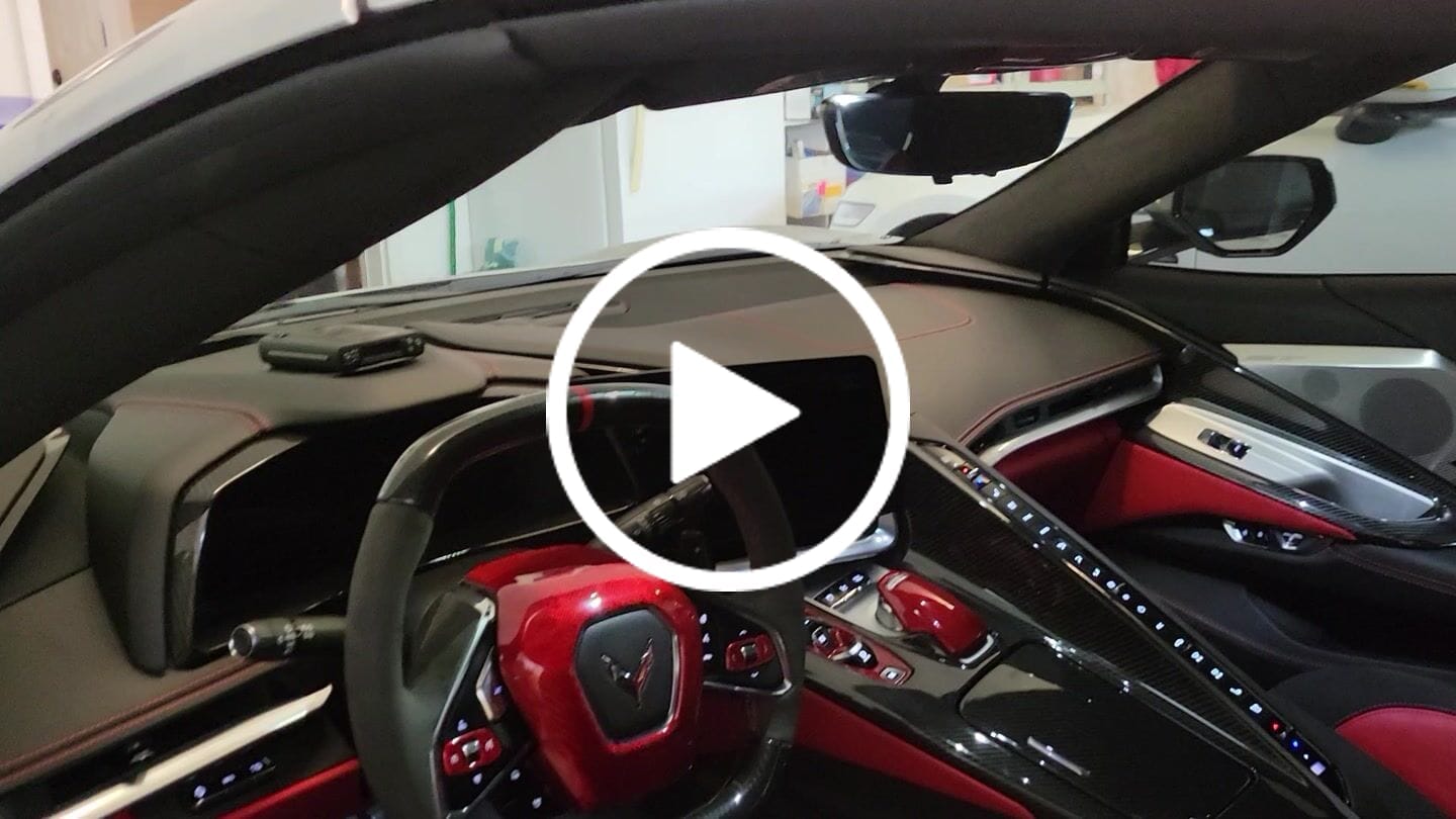 Customer video review of C8 Corvette Carbon Fiber Overhead Dome light trim Cover