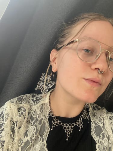 Customer photo review of Flawed Lucite Mariposa