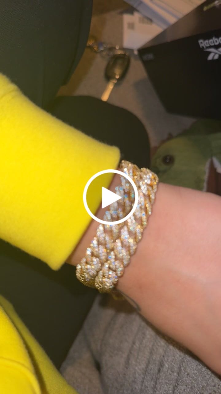 Customer video review of 8mm Iced Cuban Link Bracelet - Gold