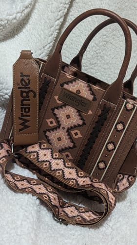 Customer photo review of Wrangler Southwestern Canvas Tote - Dark Brown