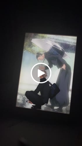 Customer video review of JJK Series LED Light Painting Anime Photo Frame Wall Art