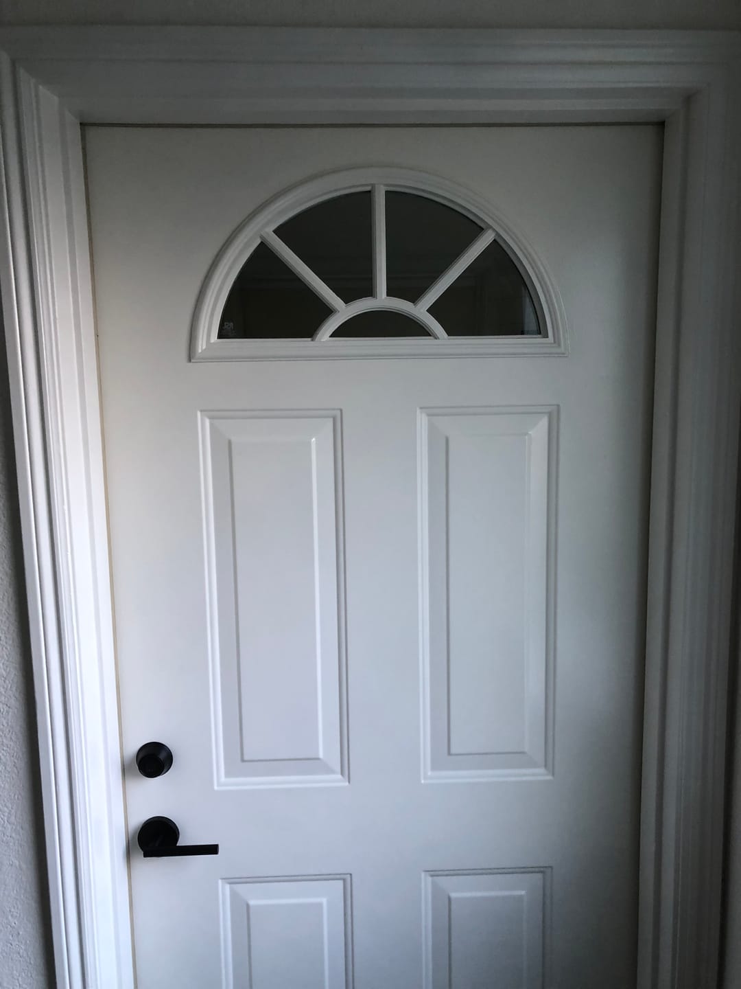 Customer photo review of Clear Sunburst Glass and Frame Kit (Fanlite 24" x 12" Frame Size)