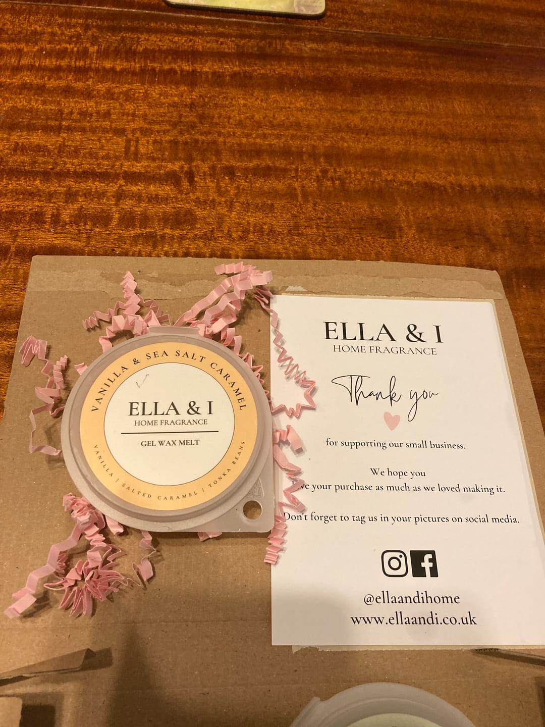Customer photo review of Vanilla & Sea Salt Caramel Gel Melt