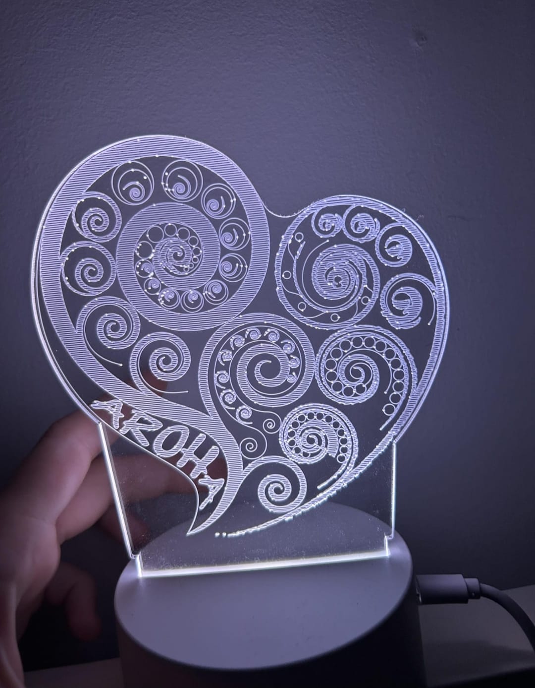 Customer photo review of Aroha Love LED Night or Mood Light