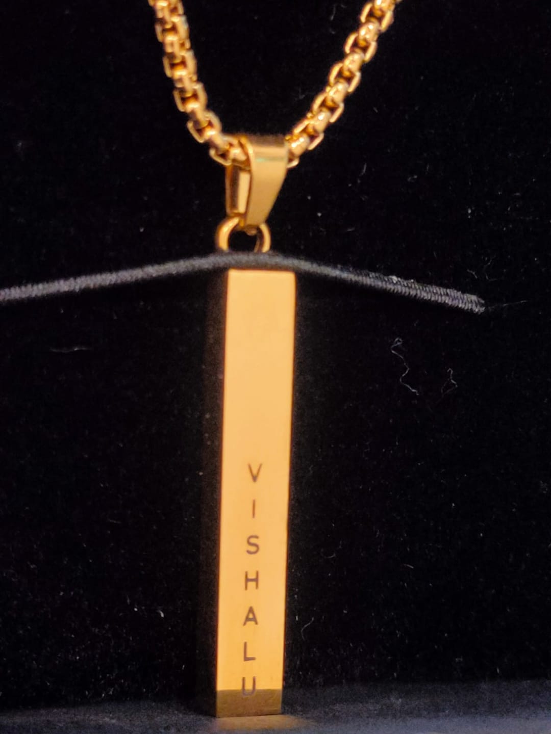 Customer photo review of Personalised Cuboid Locket for Men