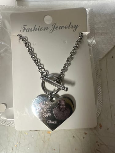 Customer photo review of Personalized Engraved Heart Bracelet I'm Always With You - Memorial Gift For Family, Friend