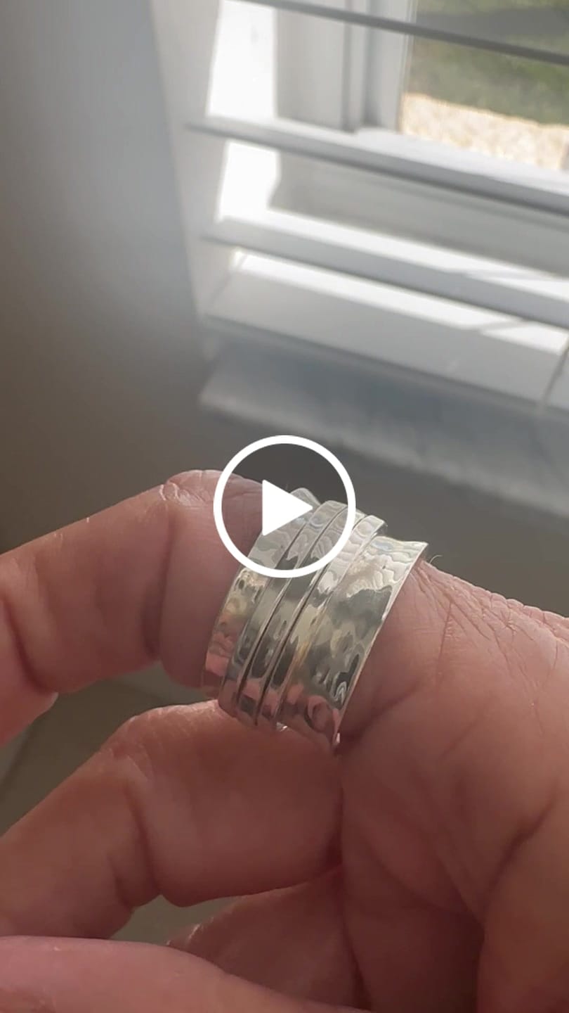 Customer video review of Wide Band Silver Spinner Ring