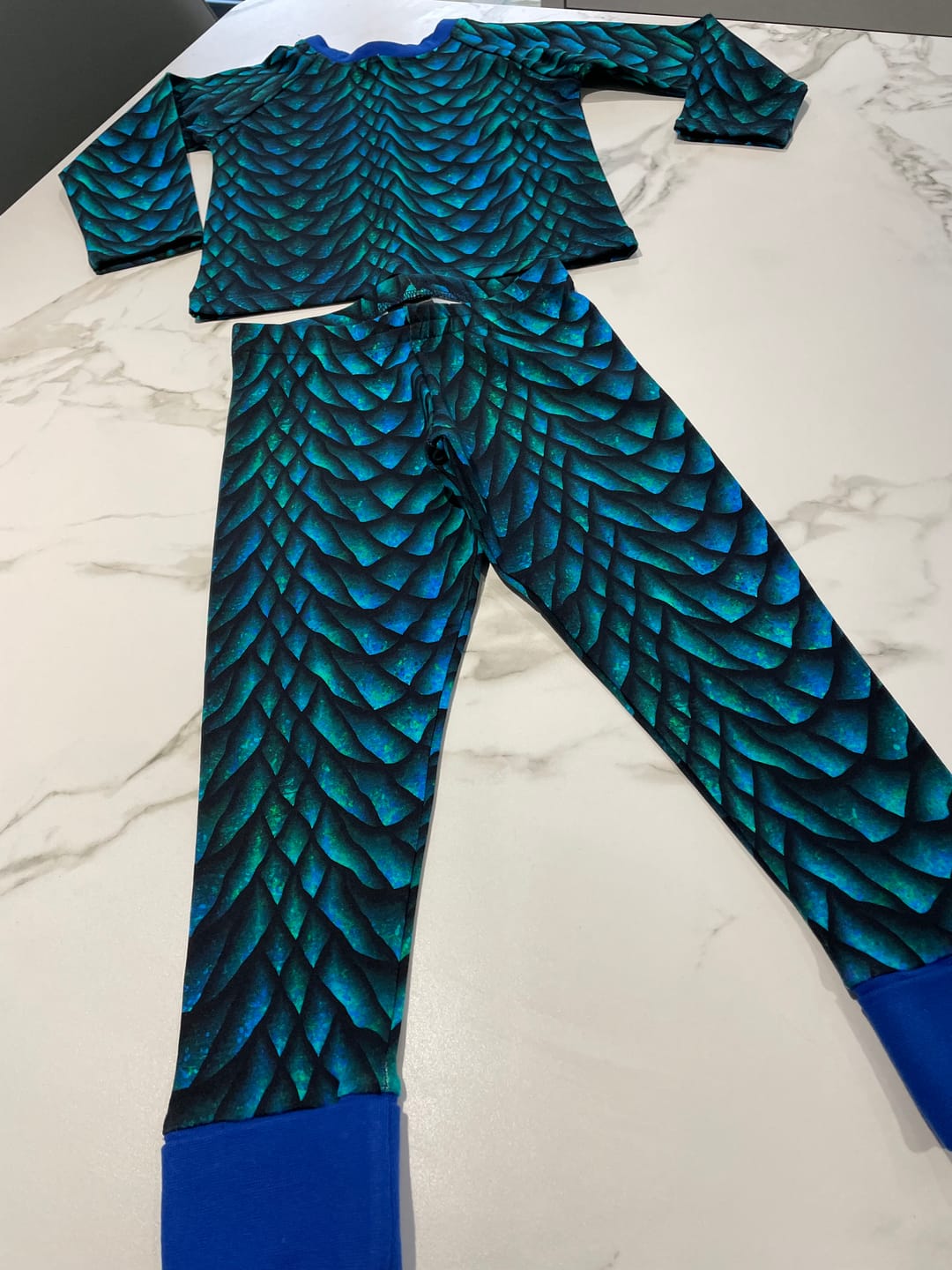 Customer photo review of Dragon Scales French Terry Fabric