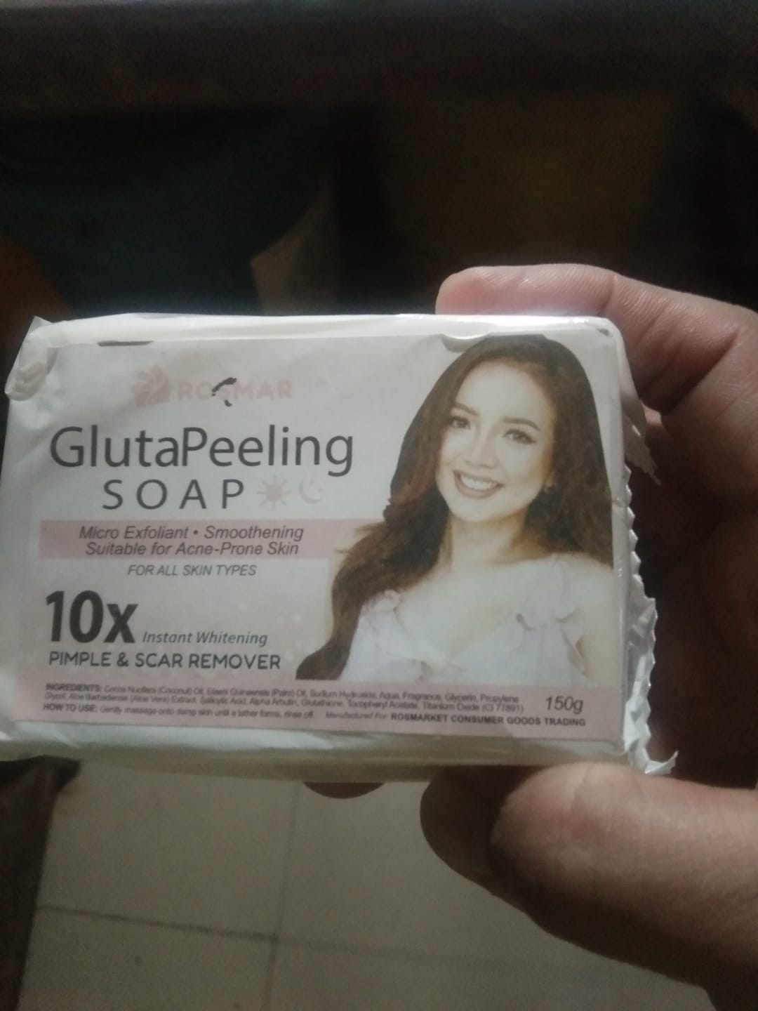 Customer photo review of Rosmar gluta peeling soap