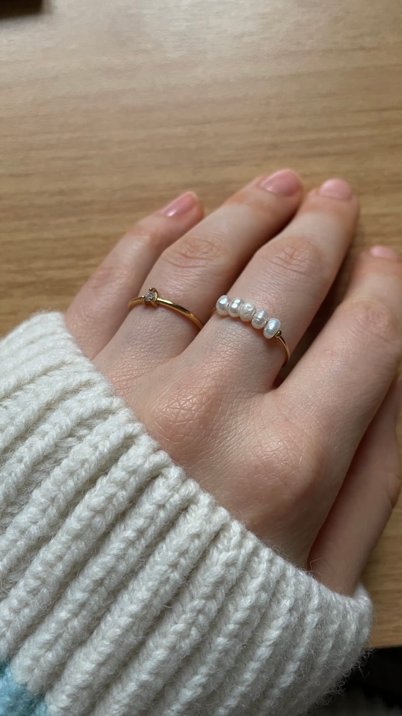 Customer photo review of 'Small Love' Crystal Heart Ring