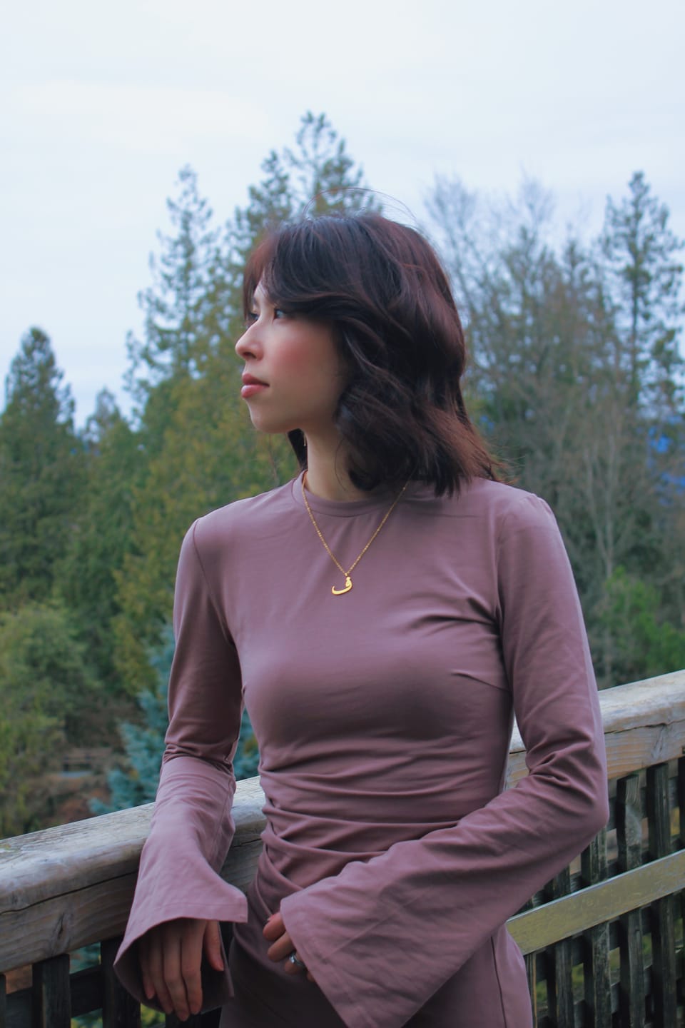 Customer photo review of Arabic Letter Necklace