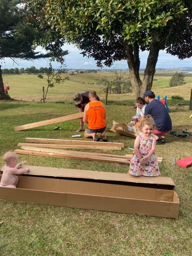 Customer photo review of Scout 3-Station Timber Swing Set