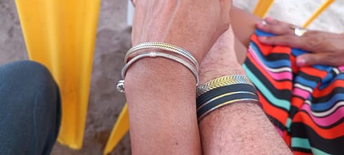 Customer photo review of Duo Chandra-Chanthra - 2 x Bracelets Jonc Argent