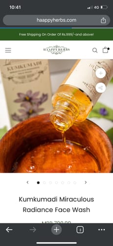 Customer photo review of Kumkumadi Miraculous Radiance Face Wash