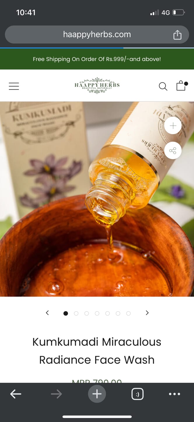 Customer photo review of Kumkumadi Miraculous Radiance Face Wash