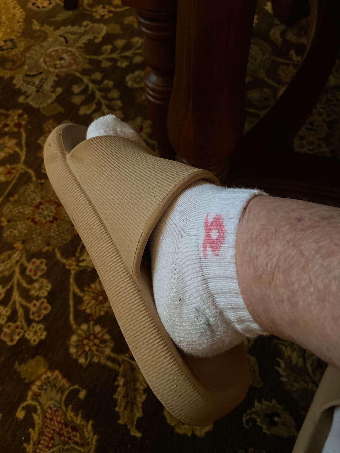 Customer photo review of 3pr Pink Ribbon Ankle Quarter Socks