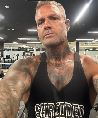 Customer photo review of Baller - Hybrid T-Back gym Singlet - Black/White
