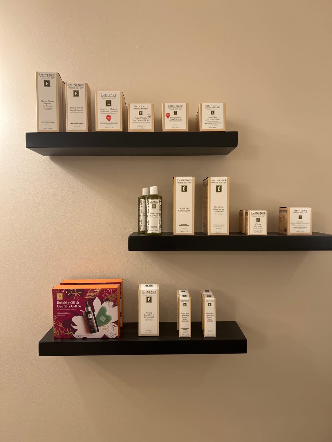 Customer photo review of Black & White Maple Floating Shelves