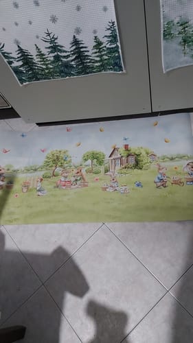 Customer photo review of Tappeto Cucina Pasqua Antiscivolo Passatoia Pasqua Cucina lavabile PicNic