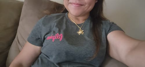 Customer photo review of Filipina Statement Embroidered Crop Shirt