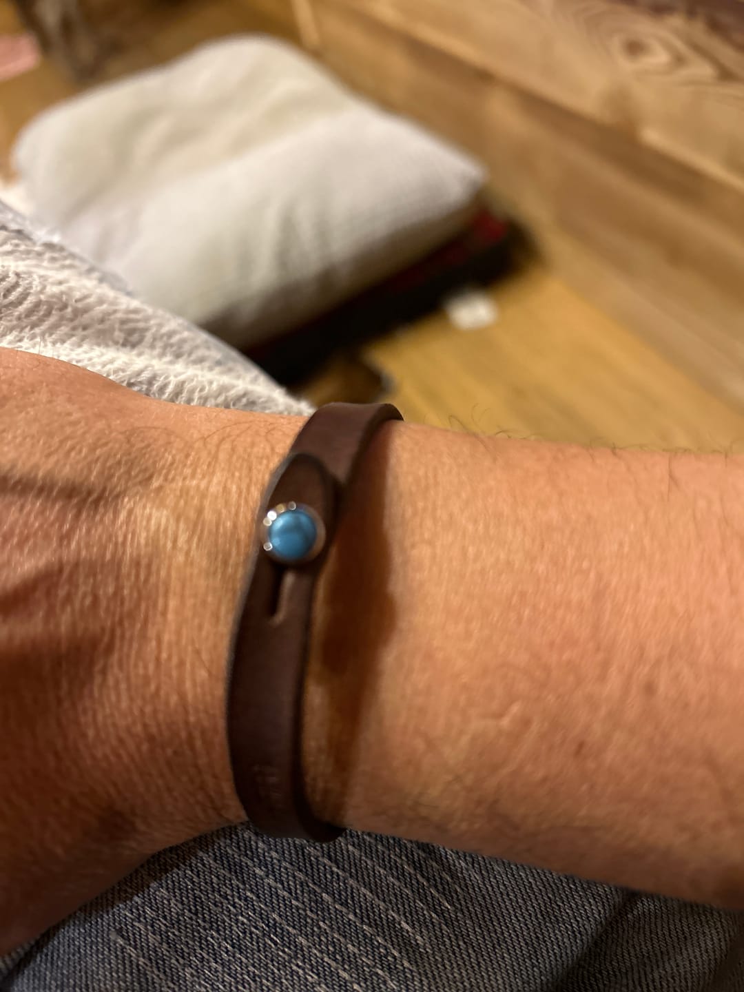 Customer photo review of Bracciale pelle io Turchese Tulsi