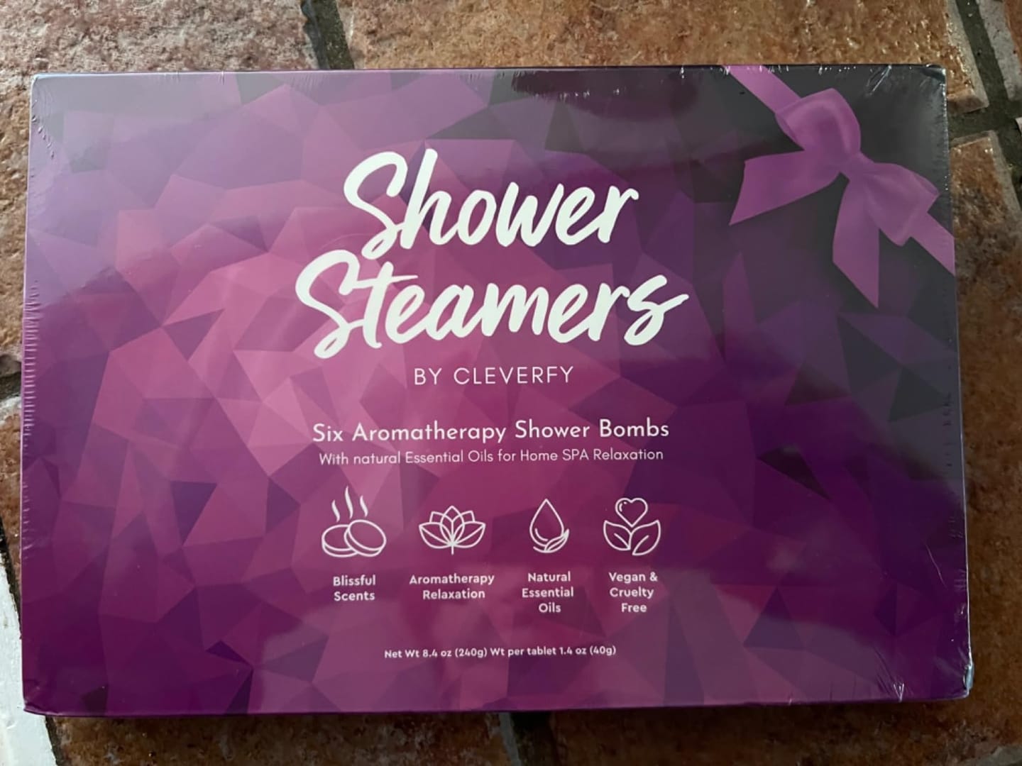 Customer photo review of Cleverfy Purple Gift Set of 6 Shower Steamers