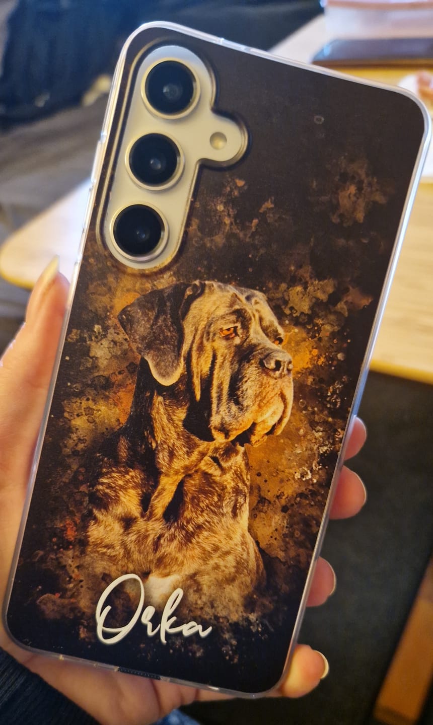 Customer photo review of Personalisierte Portrait Handyhülle – Aquarell Stil