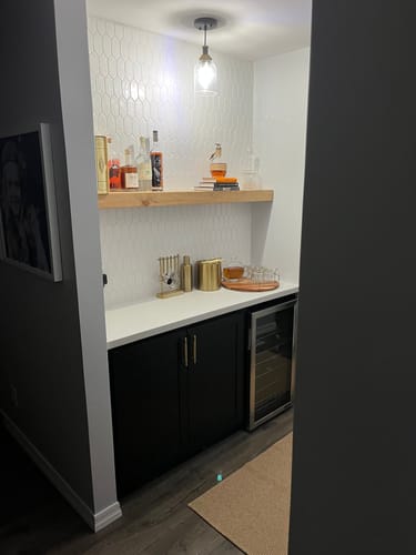 Customer photo review of Modern 3" Thick Floating Shelves