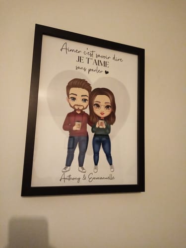 Customer photo review of Affiche Personnalisée - Couple Chibi