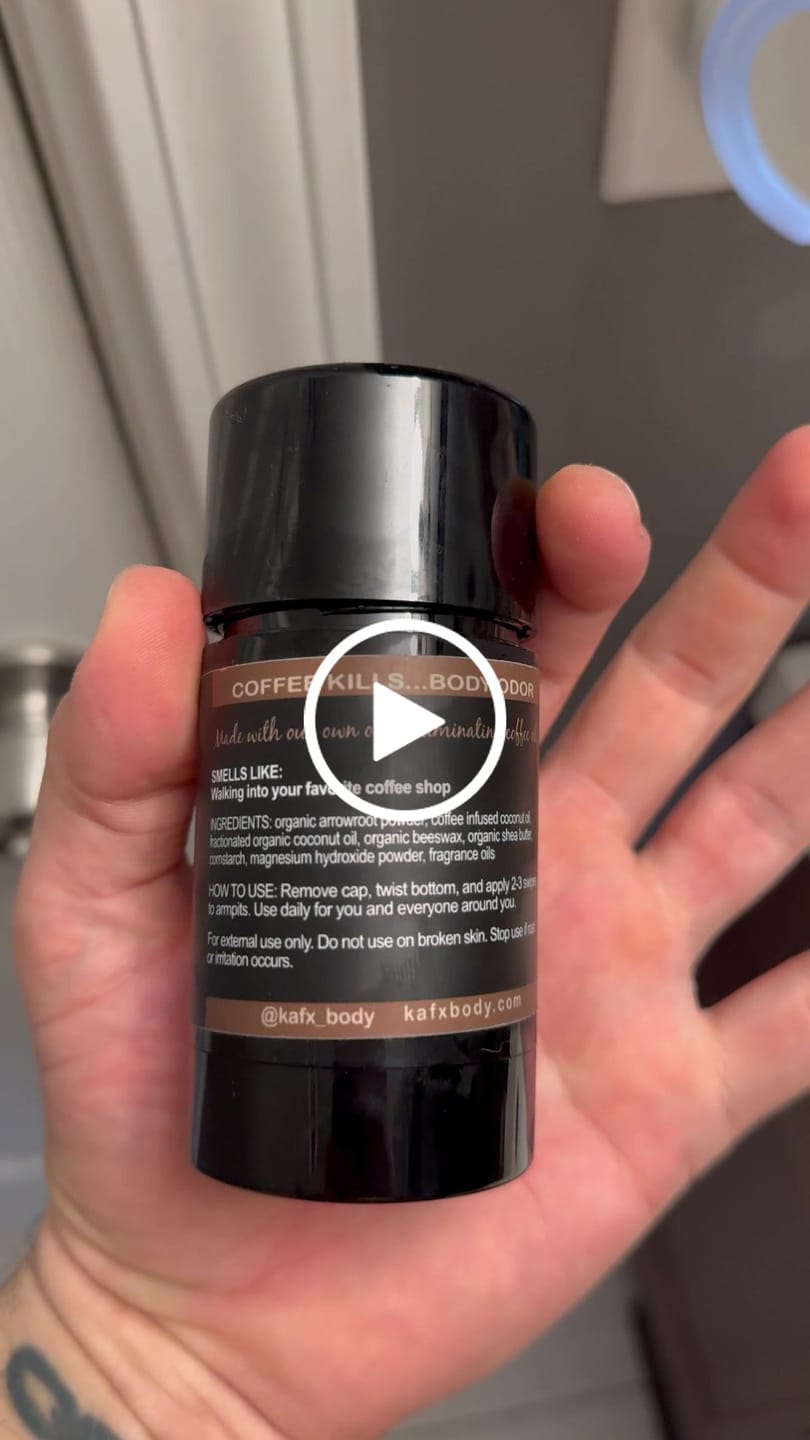 Customer video review of Black Coffee KAFX Body Natural Coffee Infused Deodorant
