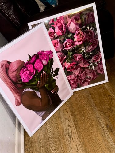 Customer photo review of Art Print Bundle : Pink Roses + Baby Pink