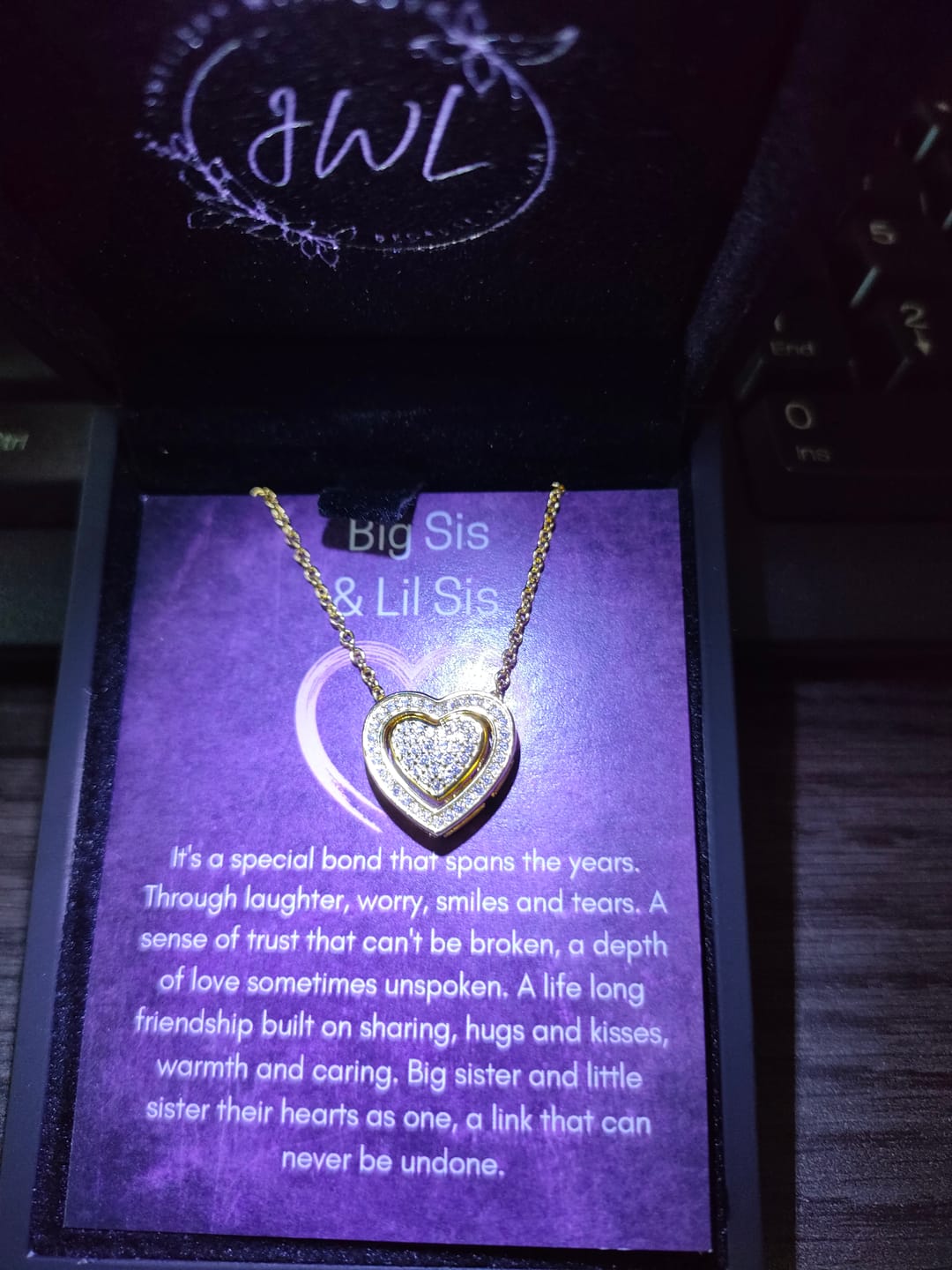 Customer photo review of Big Sis & Lil Sis 3 in 1 Trinity Heart Necklace - Sister6