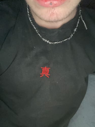 Customer photo review of Barbed Wire Necklace
