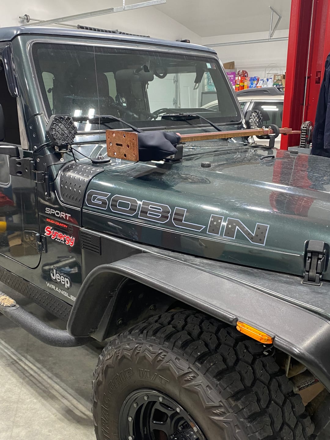 Customer photo review of Premium Black Flag Hood Lettering | Set of 2