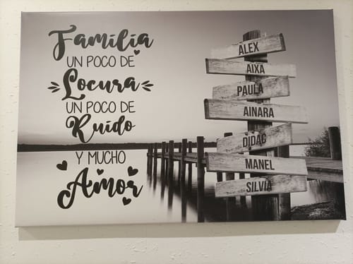 Customer photo review of Lienzo personalizado Familia "Amor"